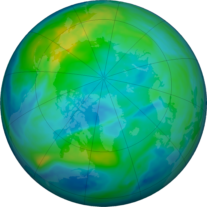 Arctic ozone map for 31 October 2019